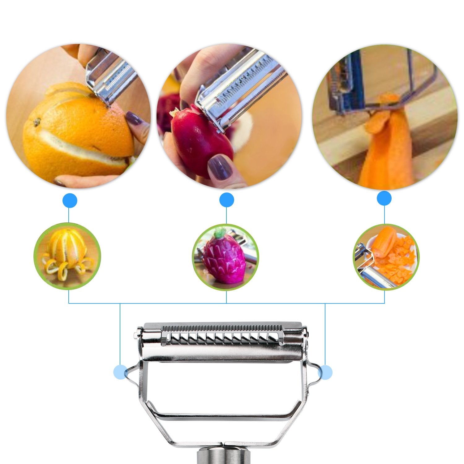 SUNKUKA stainless steel construction resists rust; dishwasher safe