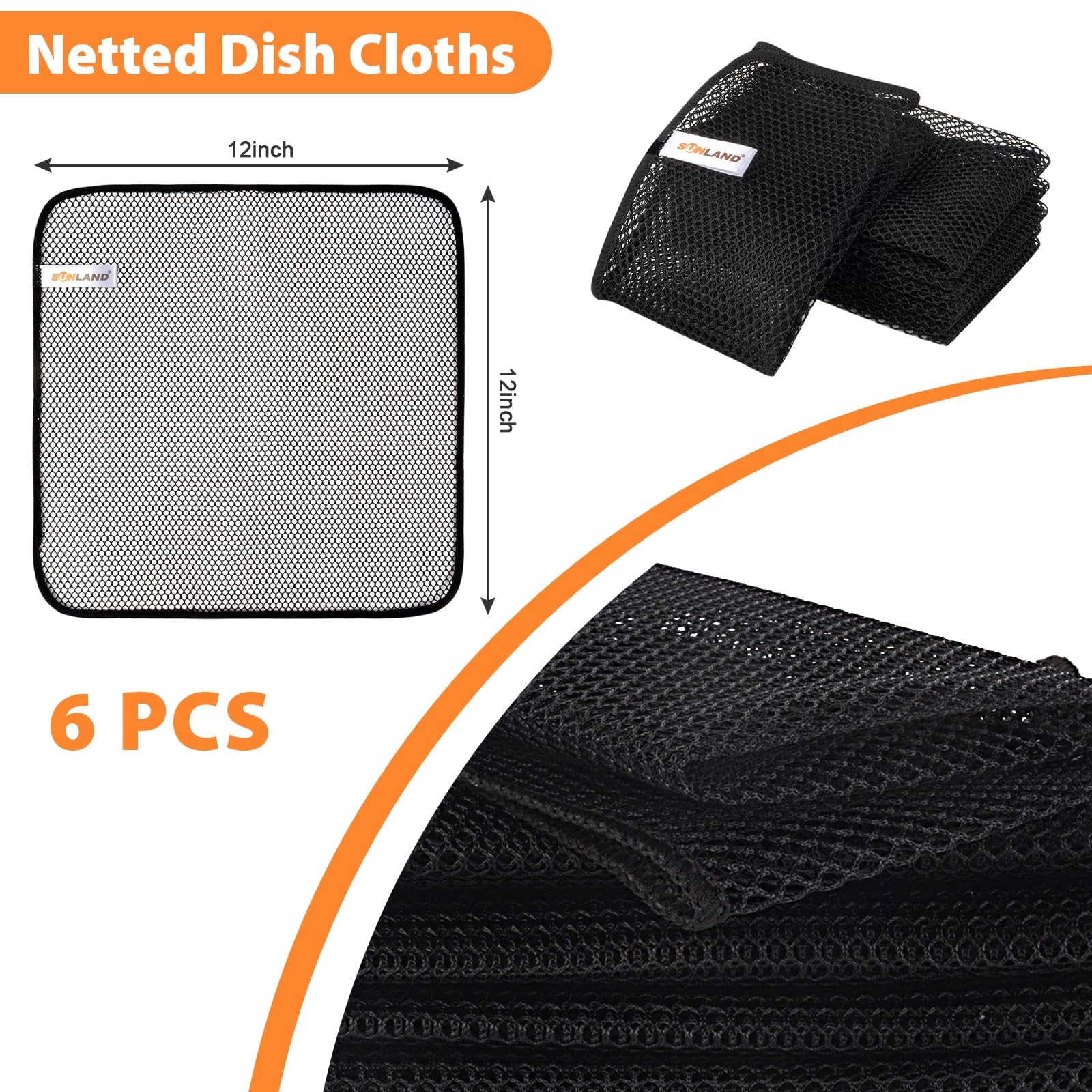 SUNLAND mesh dish cloth dries quickly to prevent musty odors.