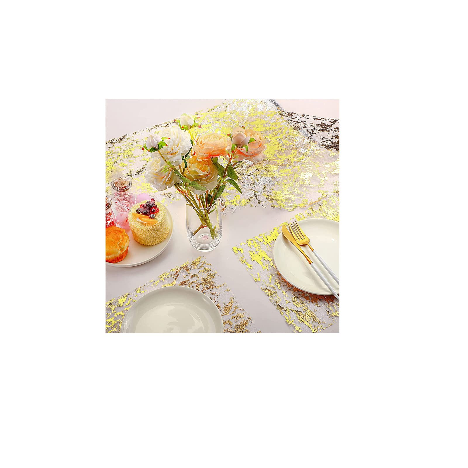 Sunlunckystar gold foil detail adds subtle luster to table decor