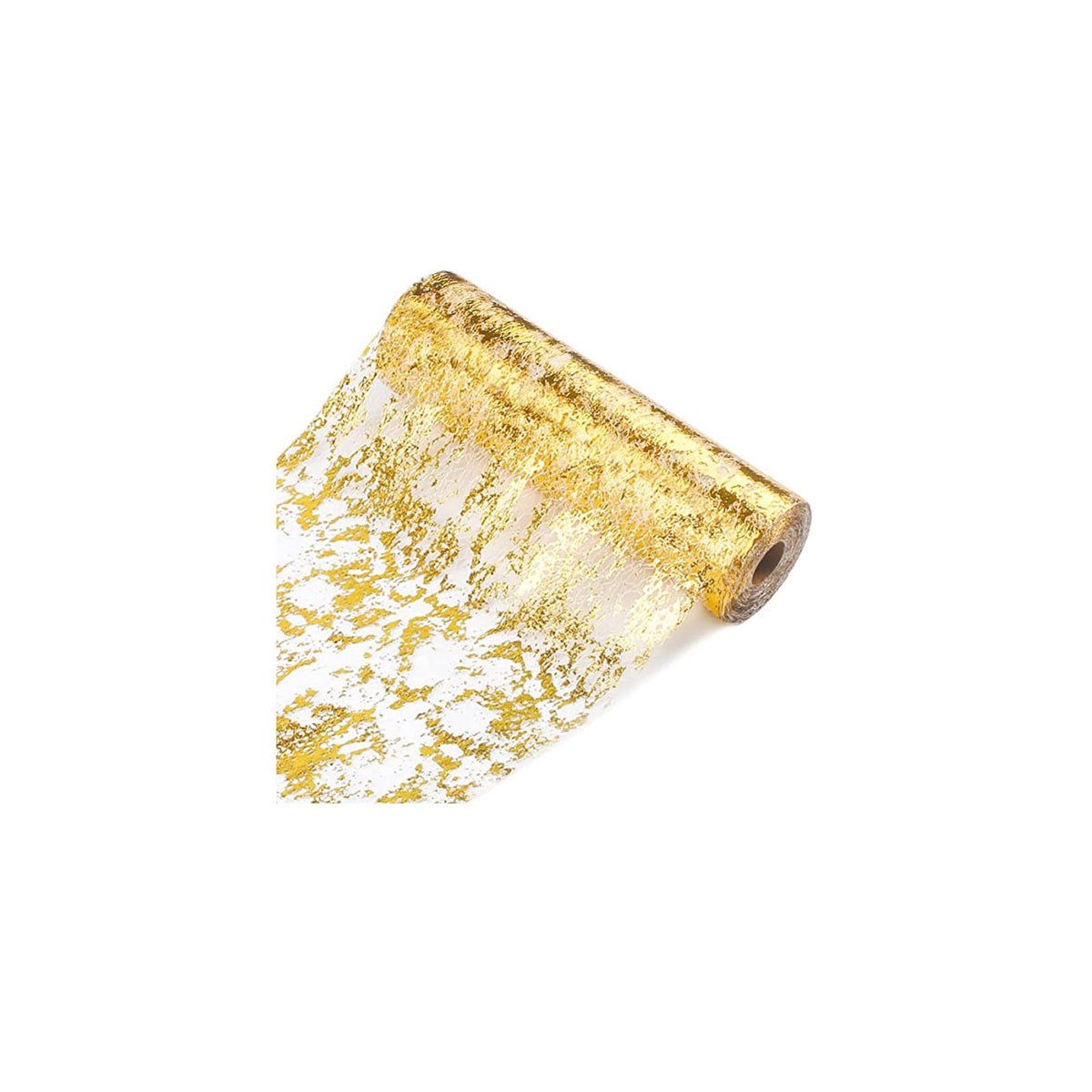 Sunlunckystar gold table runner 11x100 ft laid flat to elevate banquet table glam