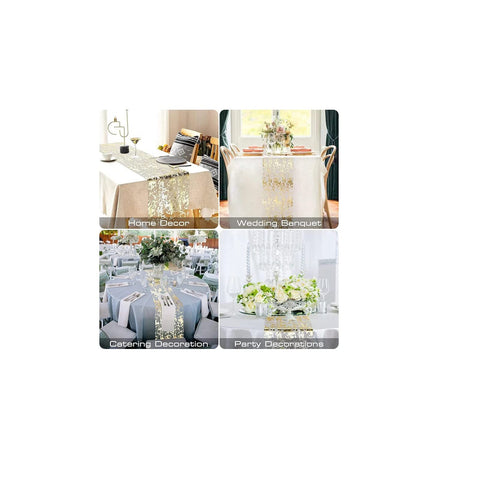 Sunlunckystar party setup with gold table runner for festive tables
