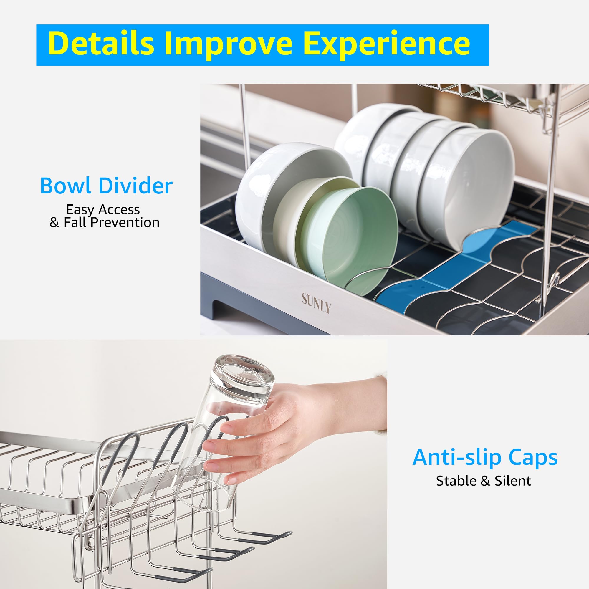 SUNLY triangle roll-up dish rack adds versatile extra drying or use as trivet.
