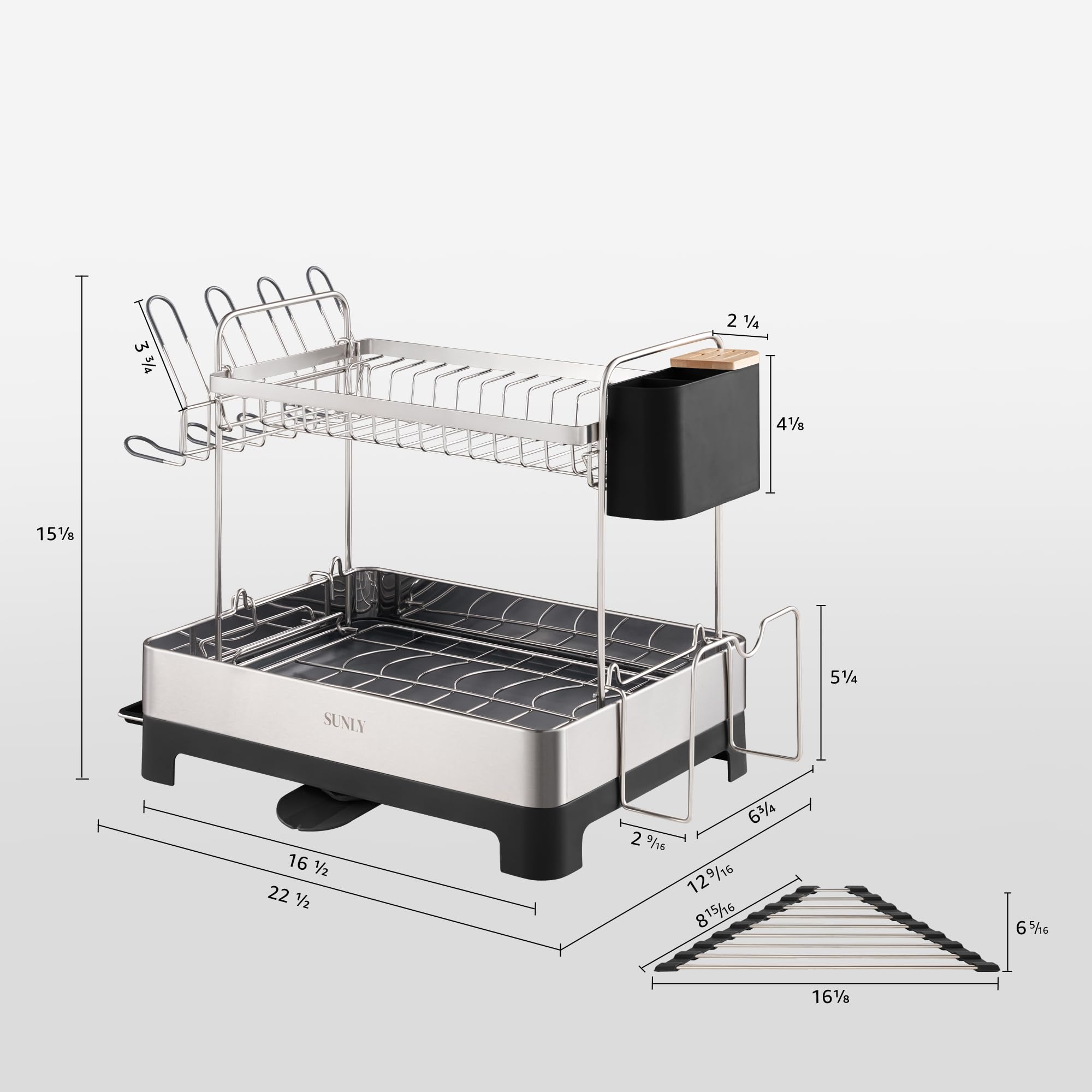 SUNLY triangle roll-up rack doubles as drainer or trivet