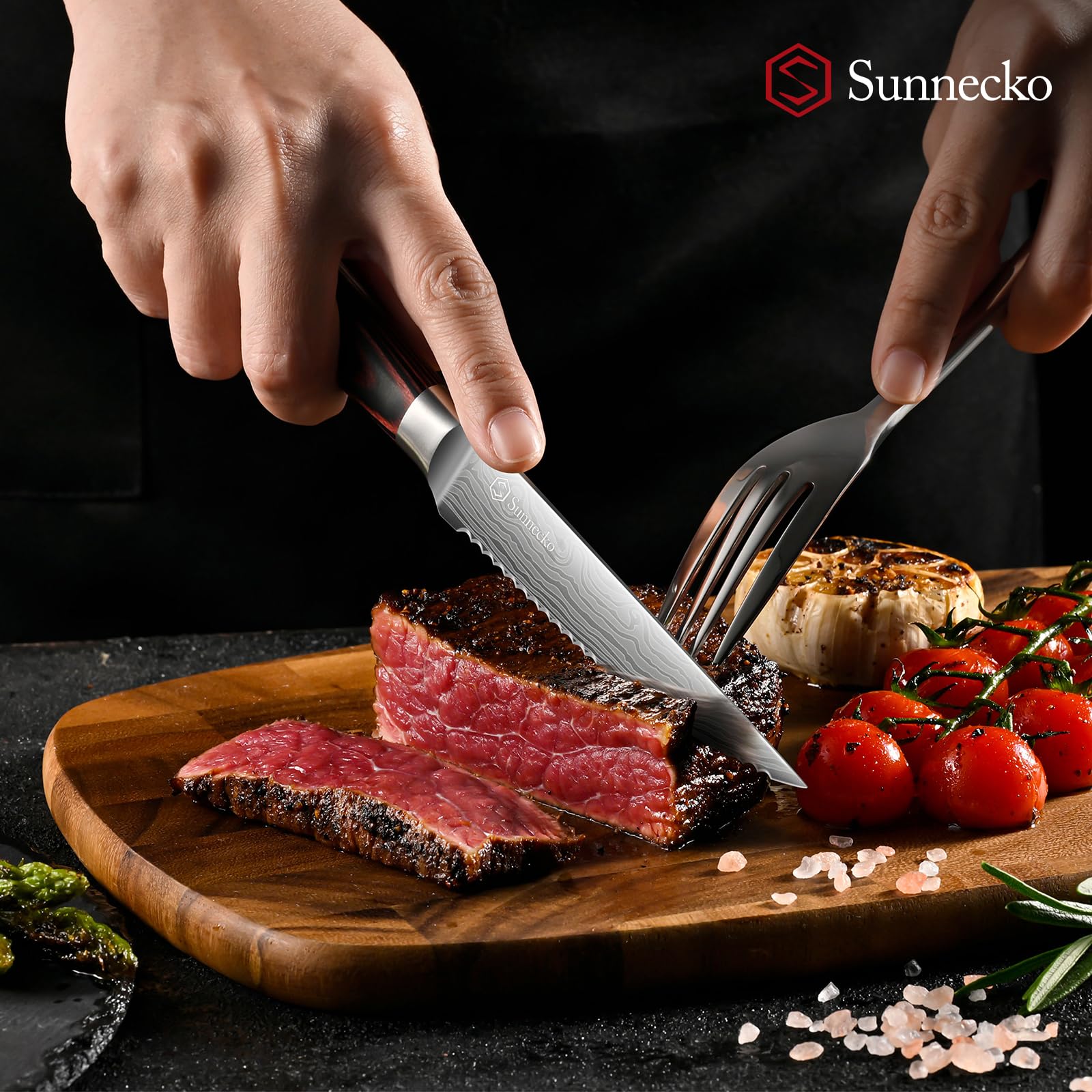 Sunnecko high-carbon stainless steel knives deliver lasting sharpness