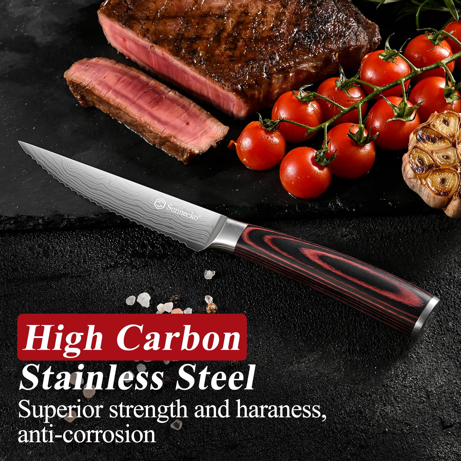 Ideal for steak, beef, vegetables, and fruit at home or in a restaurant setting