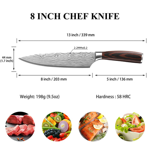 Sunnecko Chef Knife ergonomic handle detail highlighting comfortable grip during long prep