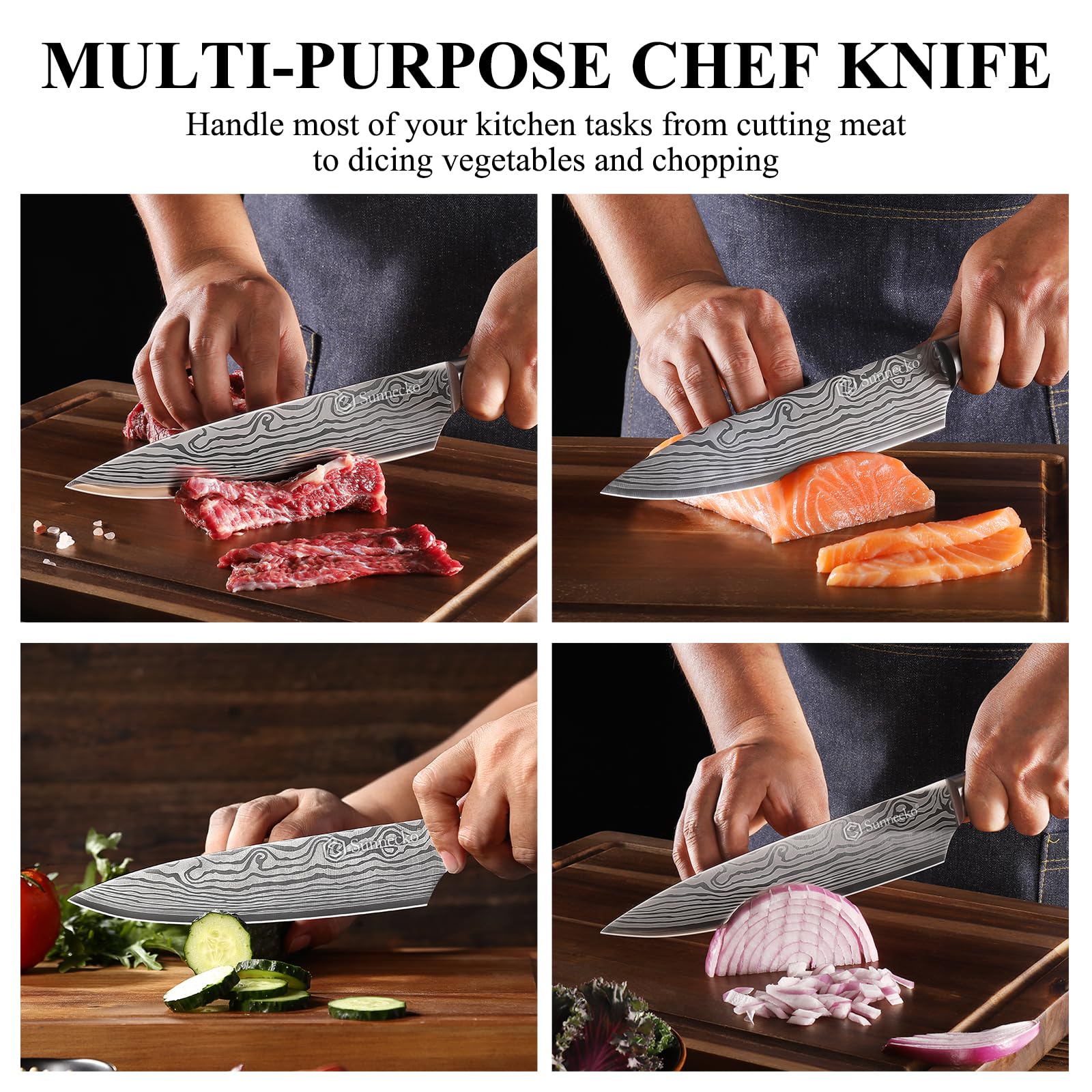 Sunnecko Chef Knife packaging showing sturdy protection during transit