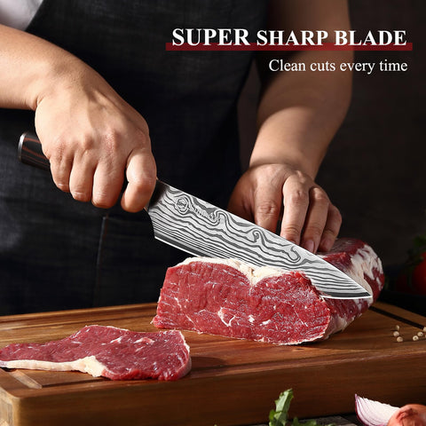 Sunnecko Chef Knife with sheath for safe storage and protection