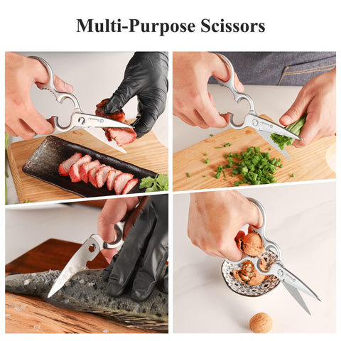 Sunnecko kitchen scissors disassemblable blades for easy cleaning