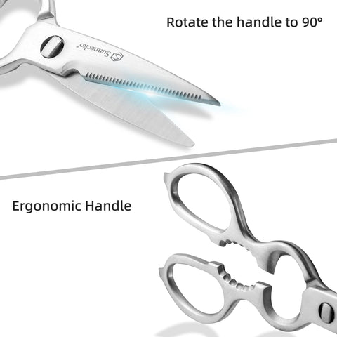 Sunnecko heavy duty kitchen scissors full-tang construction for durability