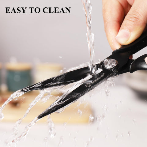 Rust-resistant Sunnecko scissors in stainless steel for reliable kitchen performance.