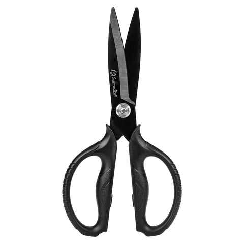 Sunnecko kitchen scissors titanium-coated blades for lasting sharpness and durability.