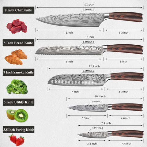 Sunnecko 5-inch utility knife for mid-size prep tasks with control