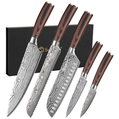 Sunnecko 8-inch chef knife with high-carbon steel for precise slicing