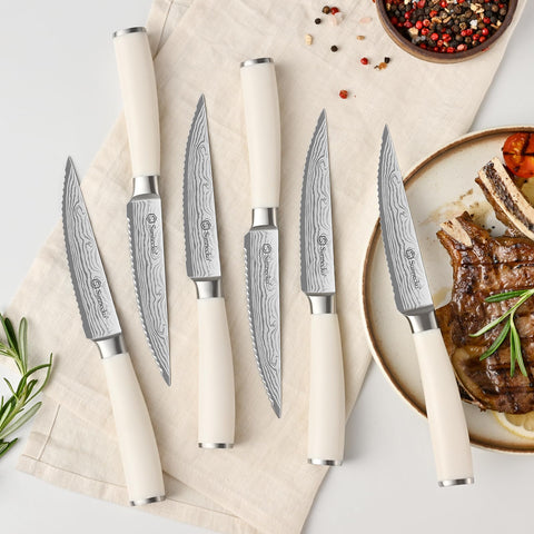 Sunnecko knife block keeps knives organized and accessible.