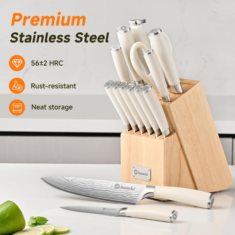 Sunnecko bread knife with serrated edge for effortless crust cuts.
