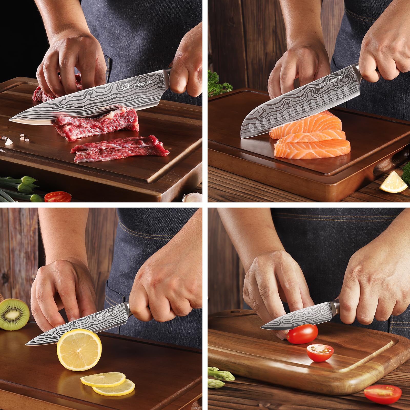 Sunnecko 5-piece knife set in elegant gift box for special occasions