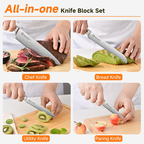 Sunnecko paring knife 3-5 inches for precise trimming.