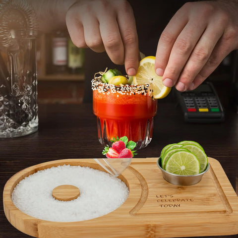 Sunnij's bar accessories on counter elevate home bartending with stylish, durable setup.