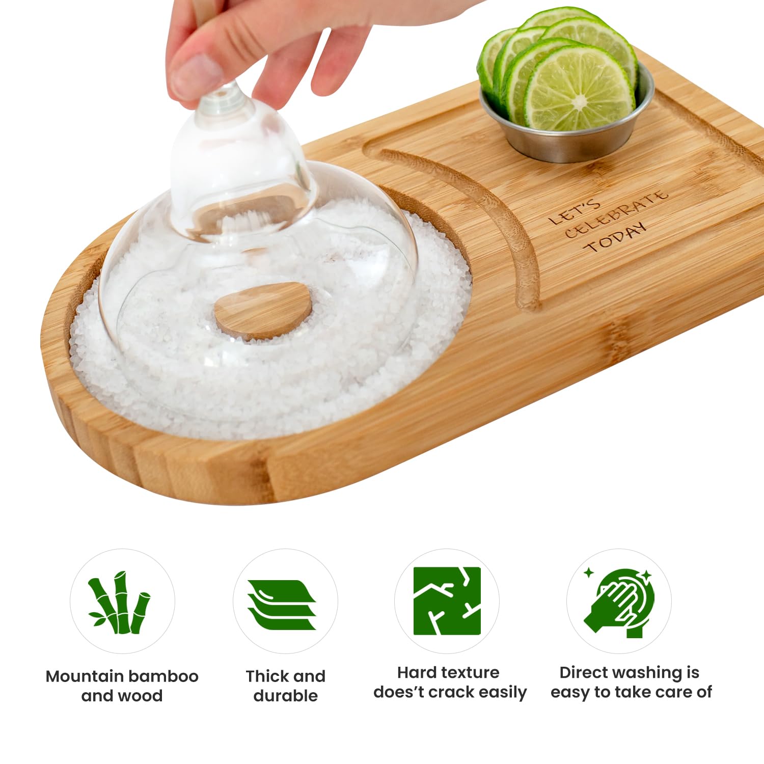 Sunnij's stainless steel lime bowl pairs with rimmer for easy rim prep.