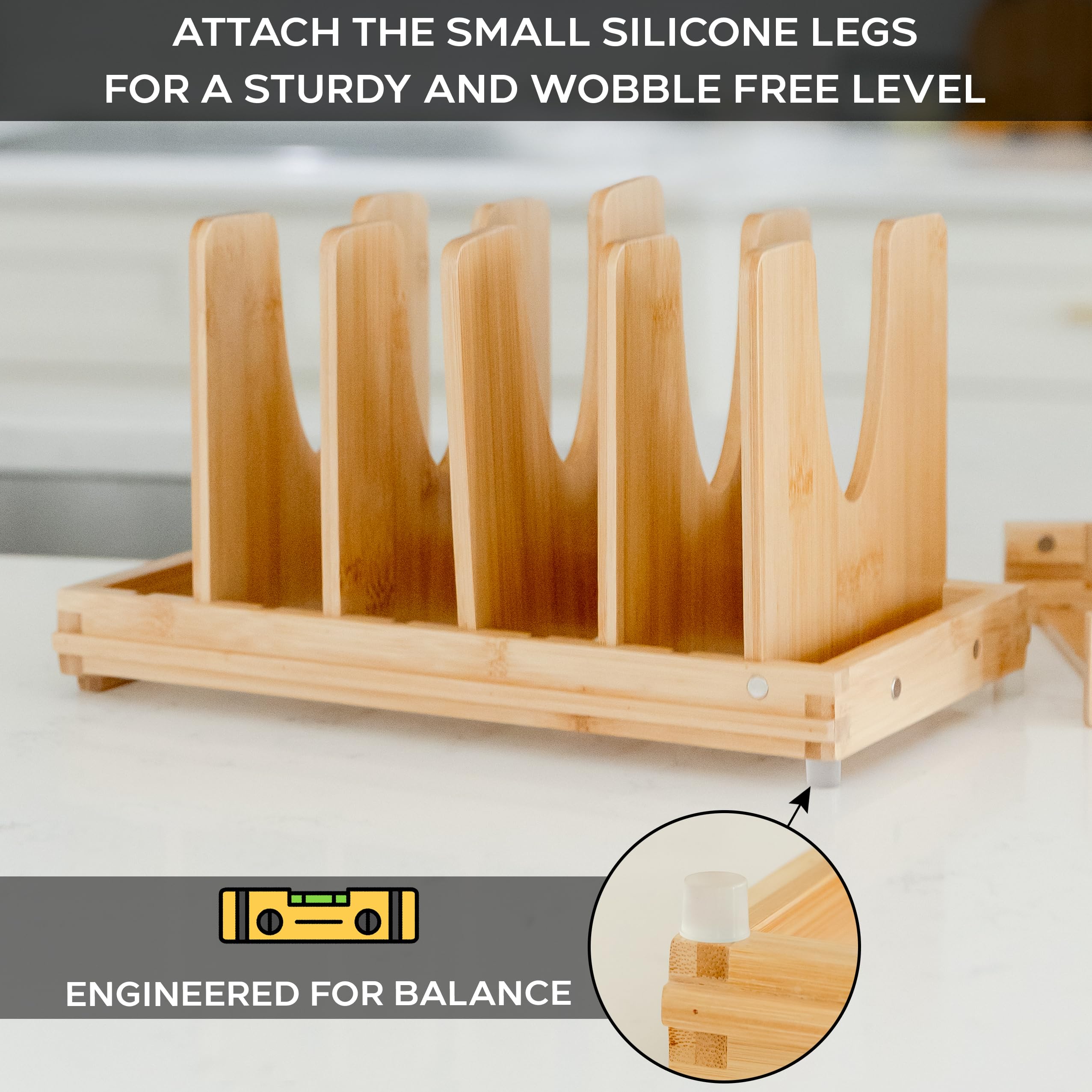 Efficient under-cabinet organization with Sunny Tots pots and lids