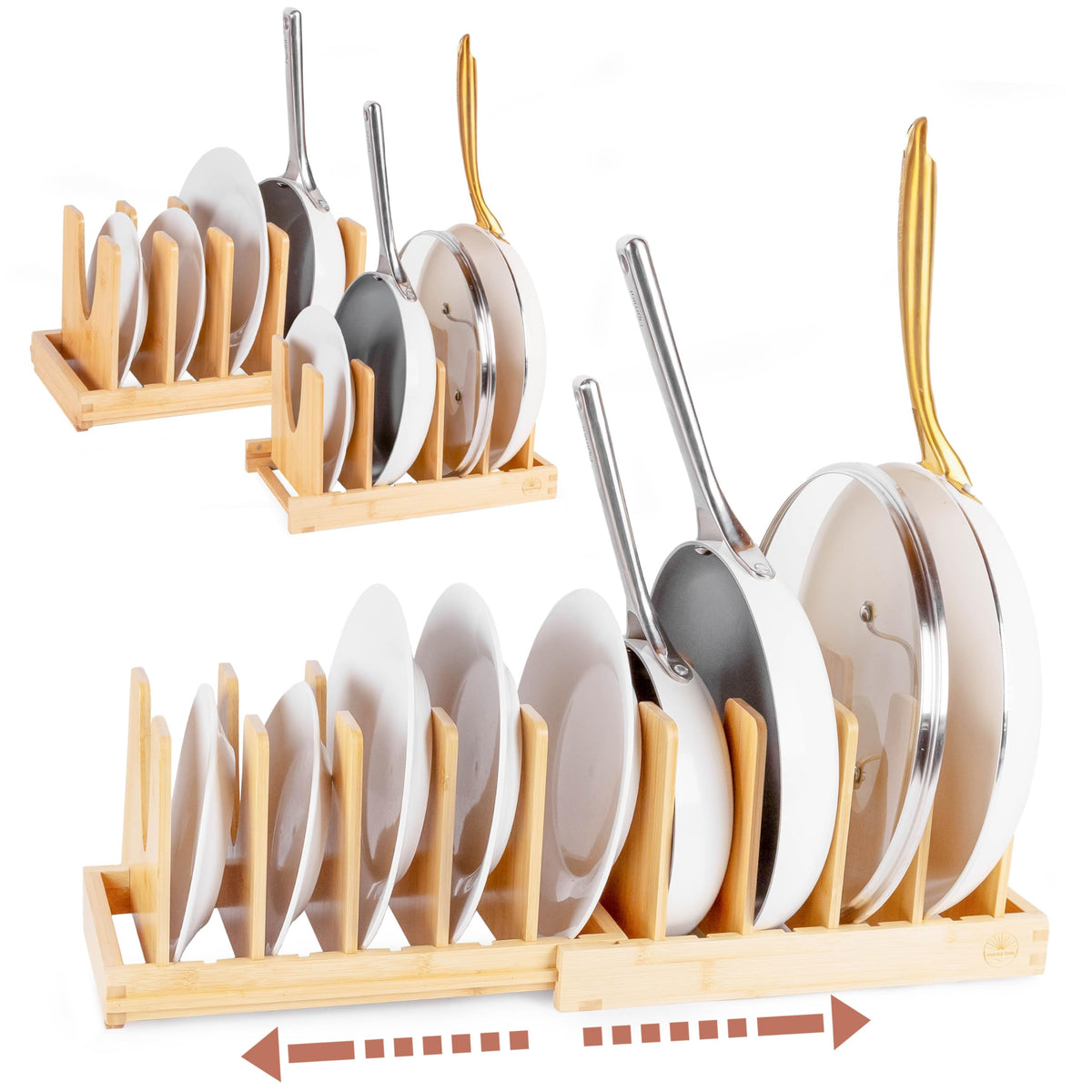 Sunny Tots pot lid organizer with magnetic lock secures lids under the cabinet