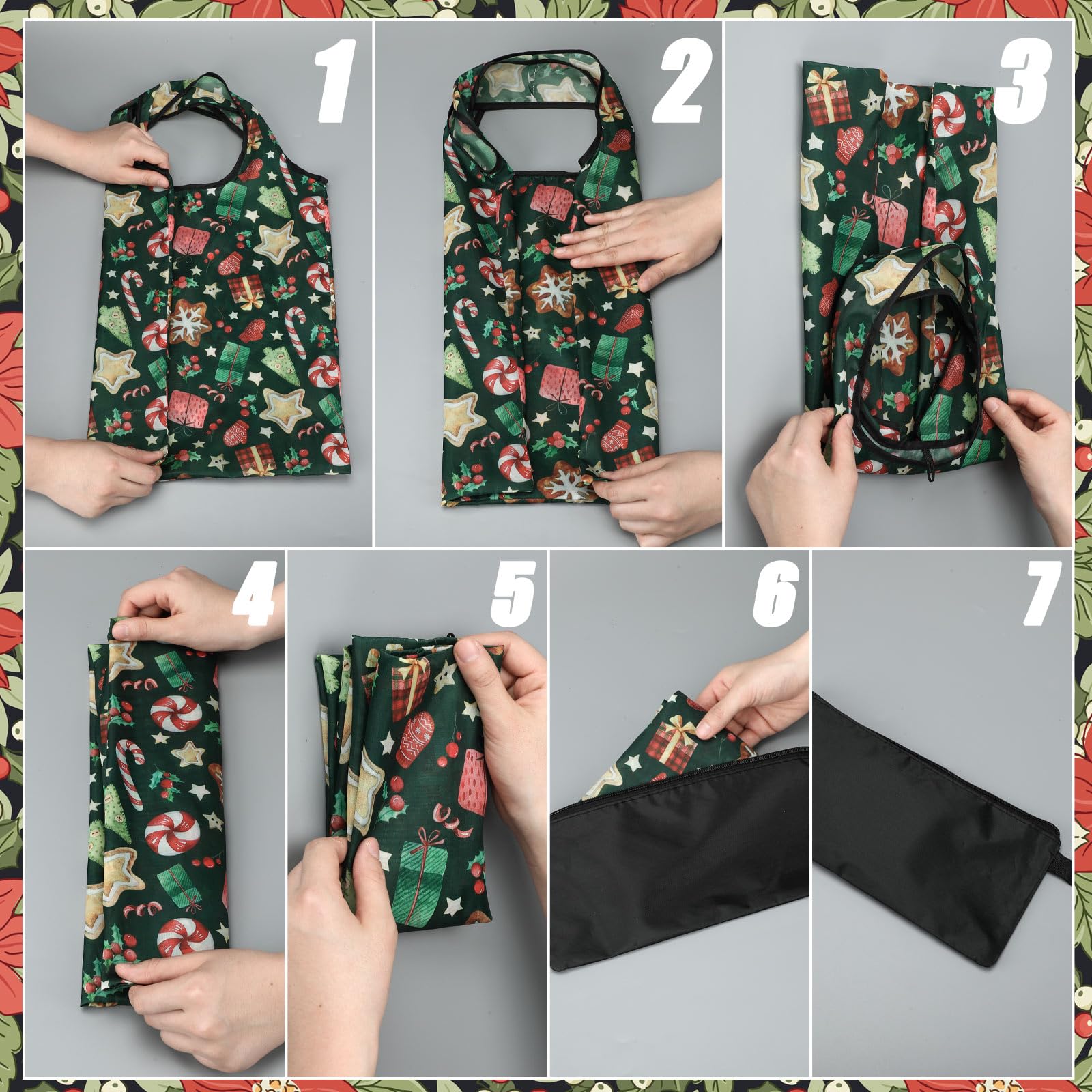 Sunnymove durable polyester tote carries up to 50 pounds of groceries.