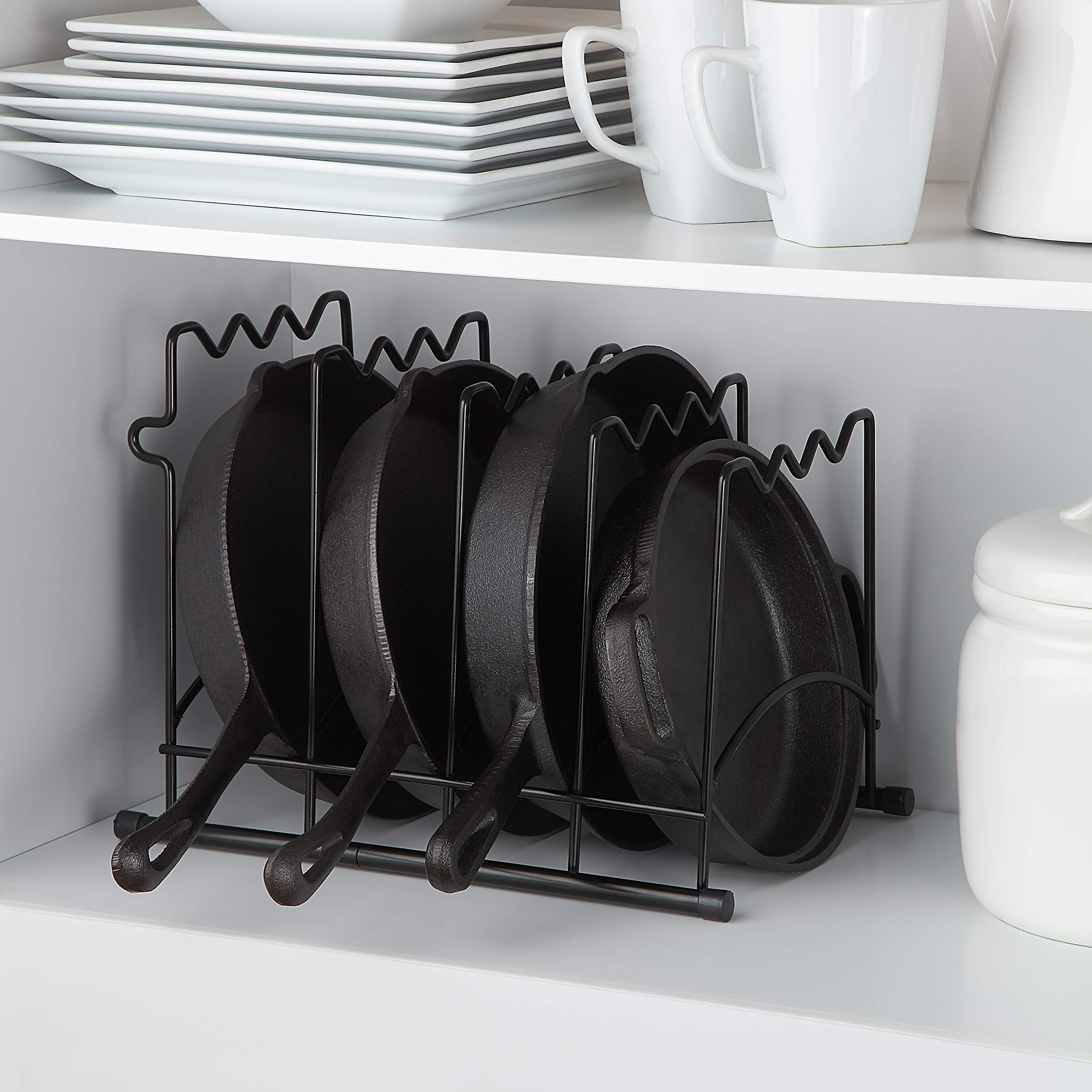 SunnyPoint pot lid organizer holds lids securely for quick access.