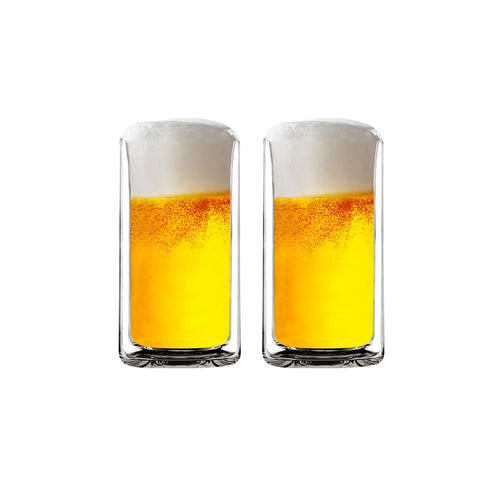 Sun's Tea 13oz ultra-clear beer glass preserves cold beers with comfortable grip.