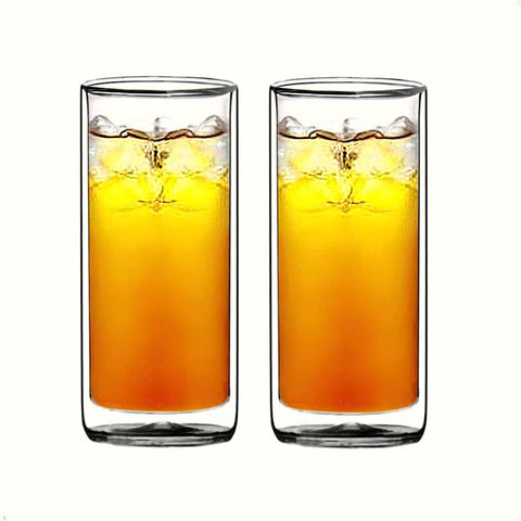 Sun's Tea 16oz two-pack showcases sleek, durable glassware for entertaining guests