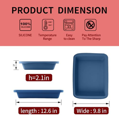 Sunsetbaby pan with anti-slip handles in blue, easy to lift from oven