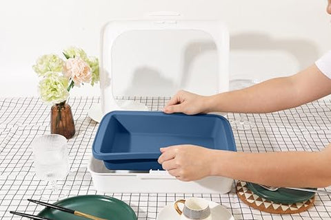 Large capacity Sunsetbaby blue pan for family size dishes
