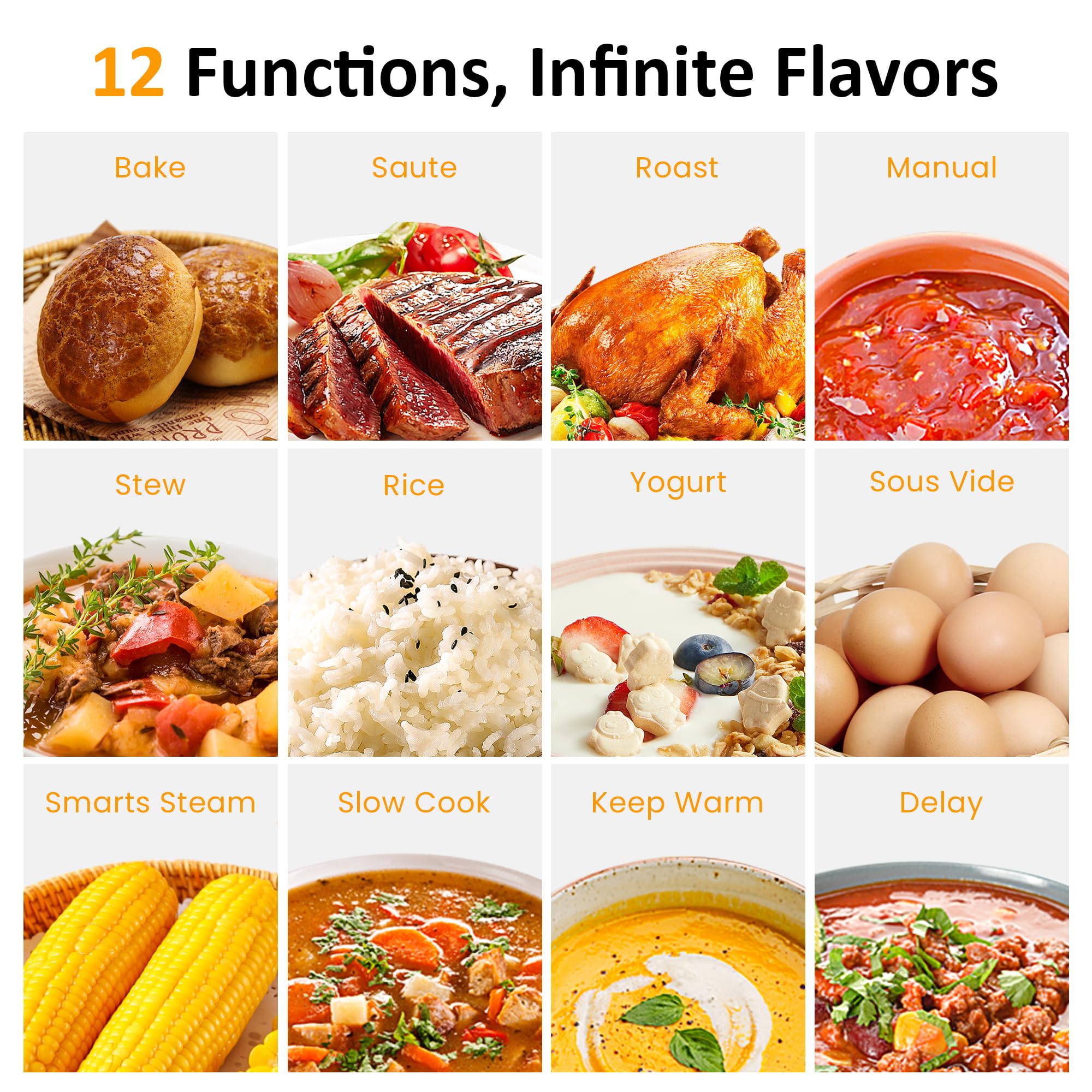 Sunvivi 8qt dishwasher-safe parts simplify cleanup after cooking.