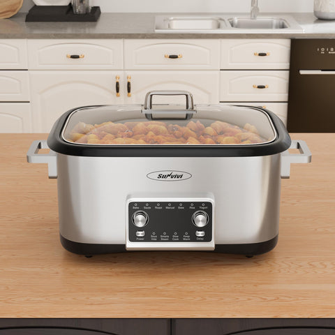 Sunvivi 8qt large capacity suitable for family meals and entertaining.