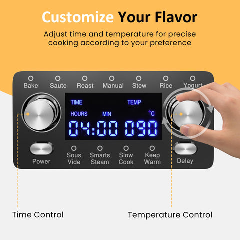Sunvivi 8qt LED display highlighting precise timer control for easy meals.