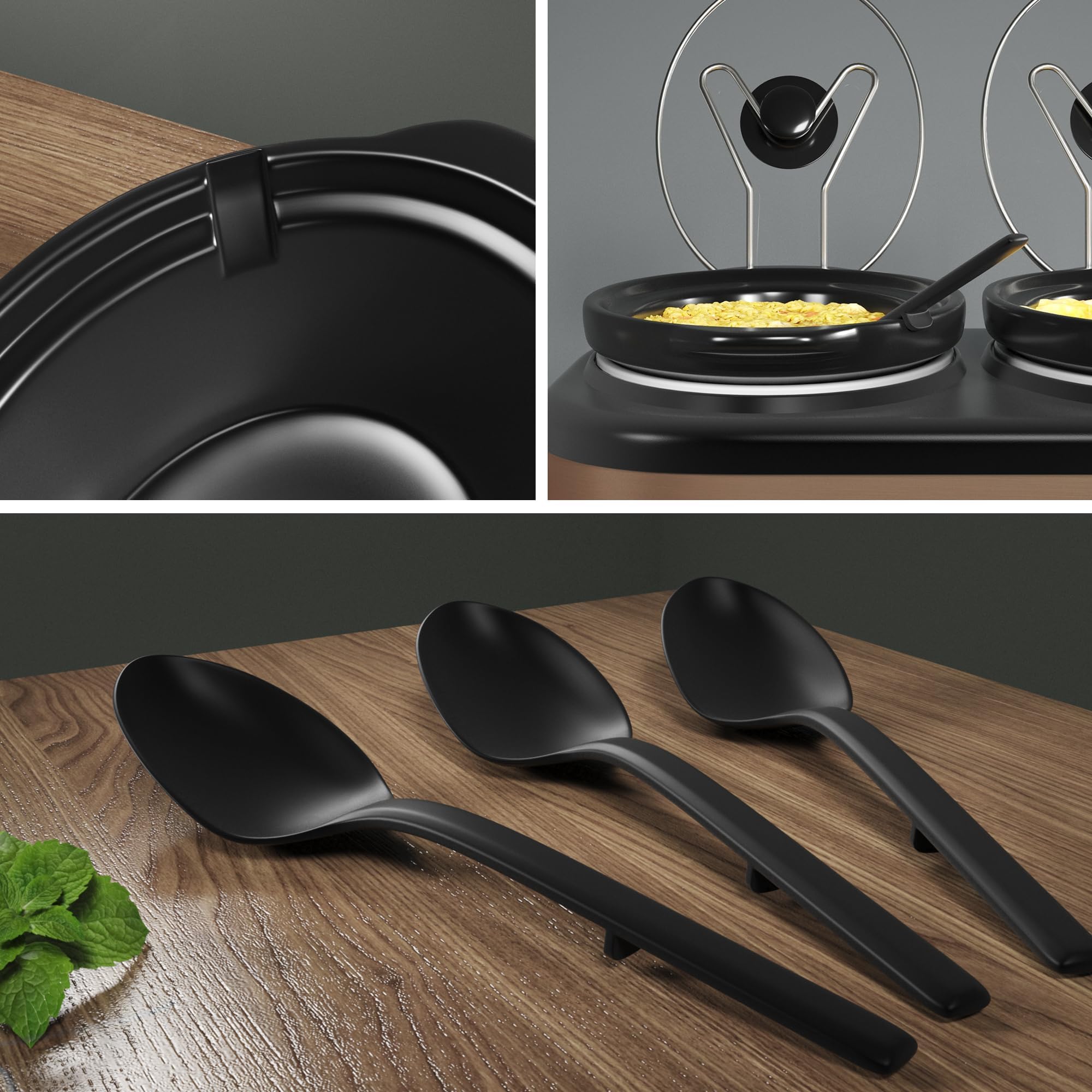 SUNVIVI adjustable heat controls ensure food stays warm or sizzles.