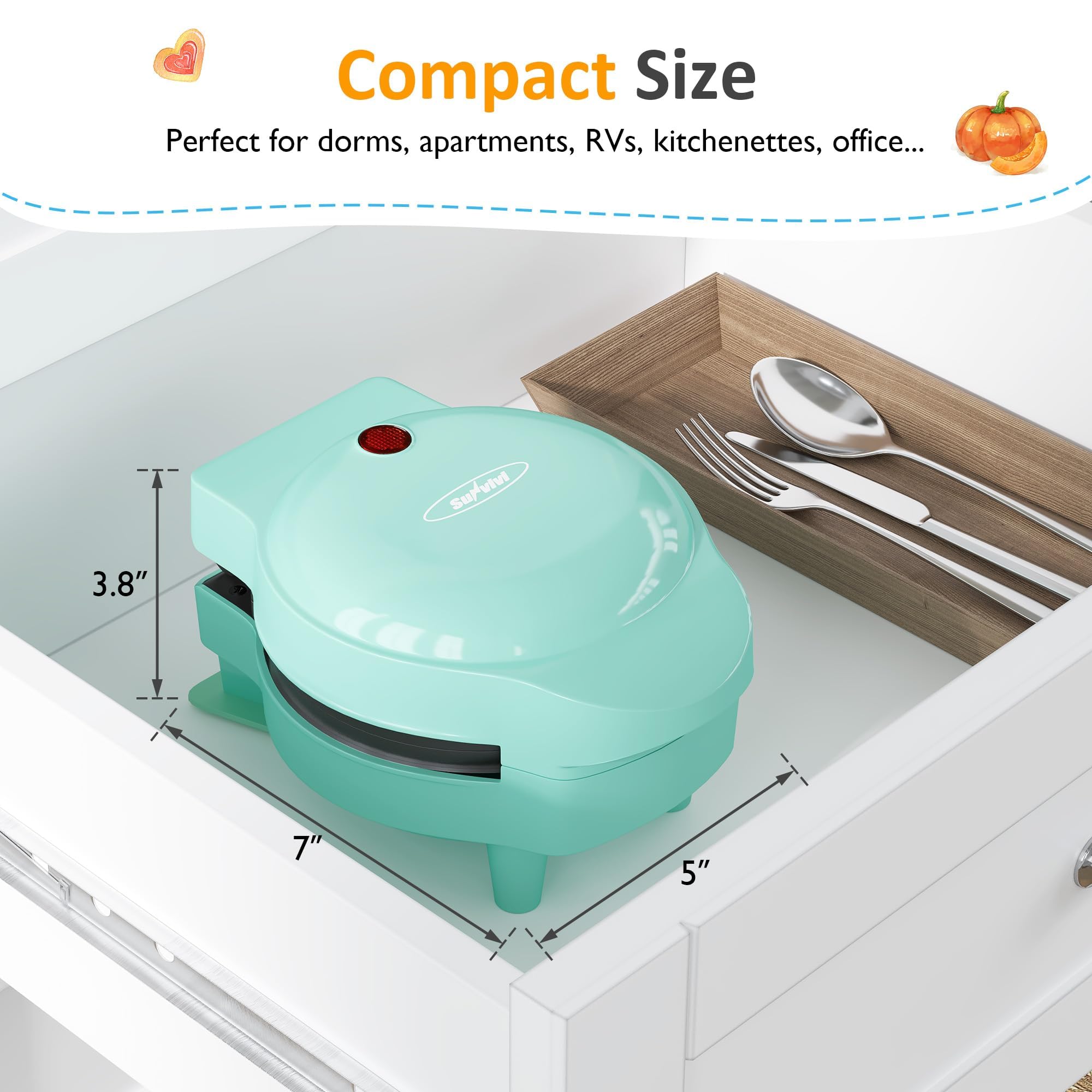 SUNVIVI cute light-blue exterior suitable for family breakfasts.