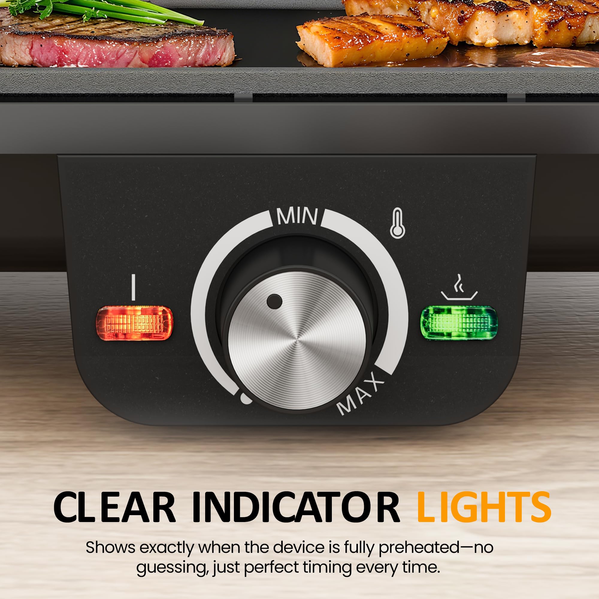 SUNVIVI electric griddle nonstick surface prevents sticking and makes cleanup easy.