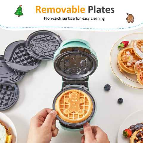 SUNVIVI heart waffle-plate design adds fun breakfast shapes.