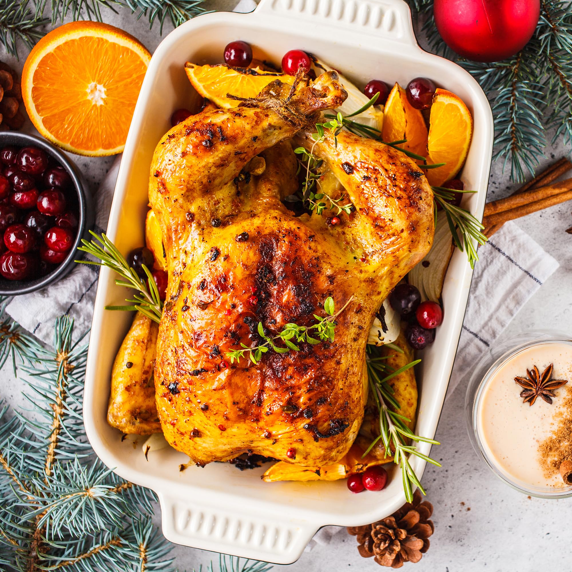 SUNVIVI roaster with liftable rack for gentle turkey transfer.