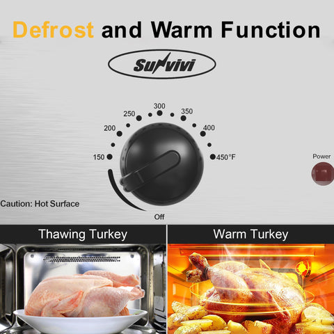 Sunvivi roaster defrost setting speeds thawing and meal prep.