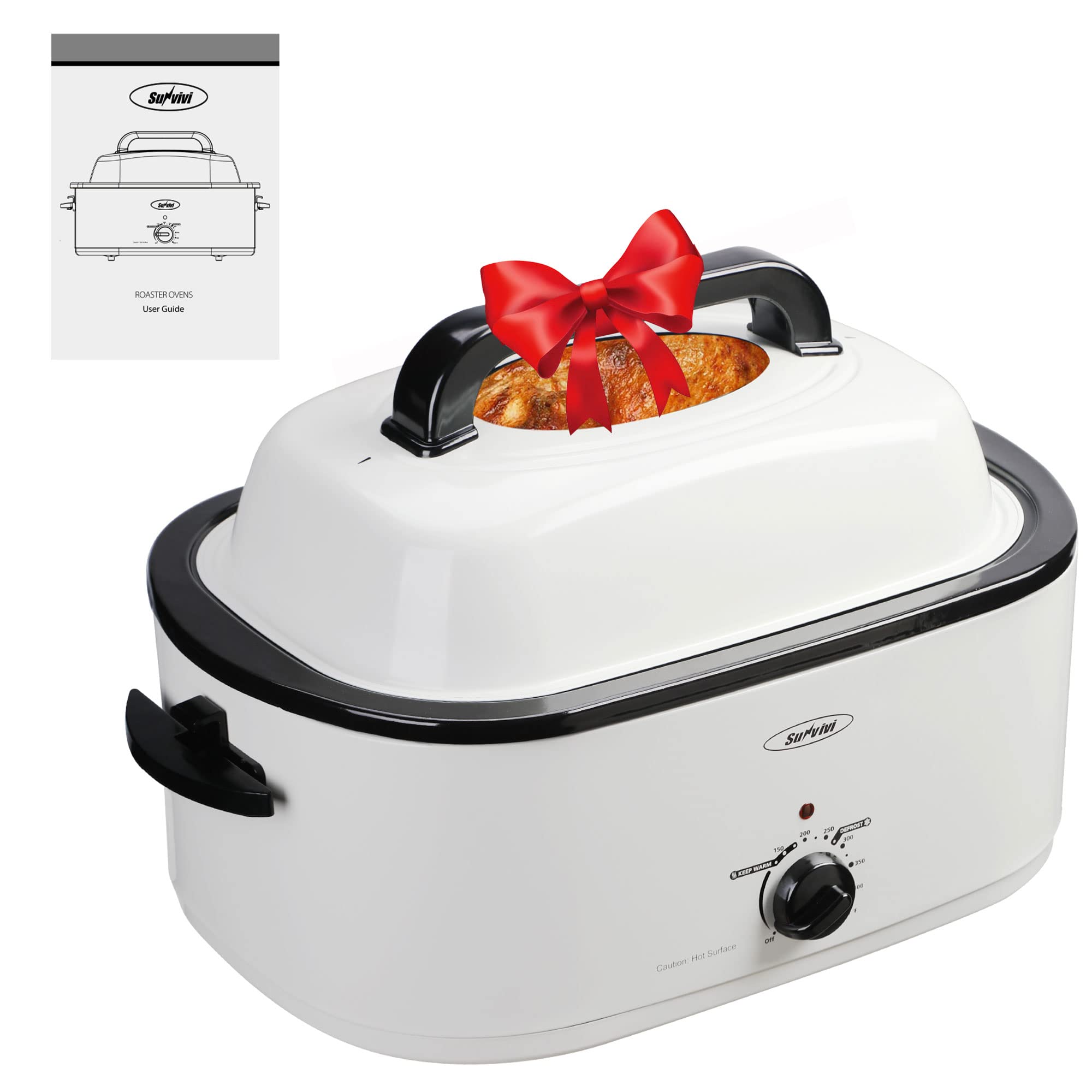 Sunvivi roaster oven with viewing lid for easy monitoring during roasting