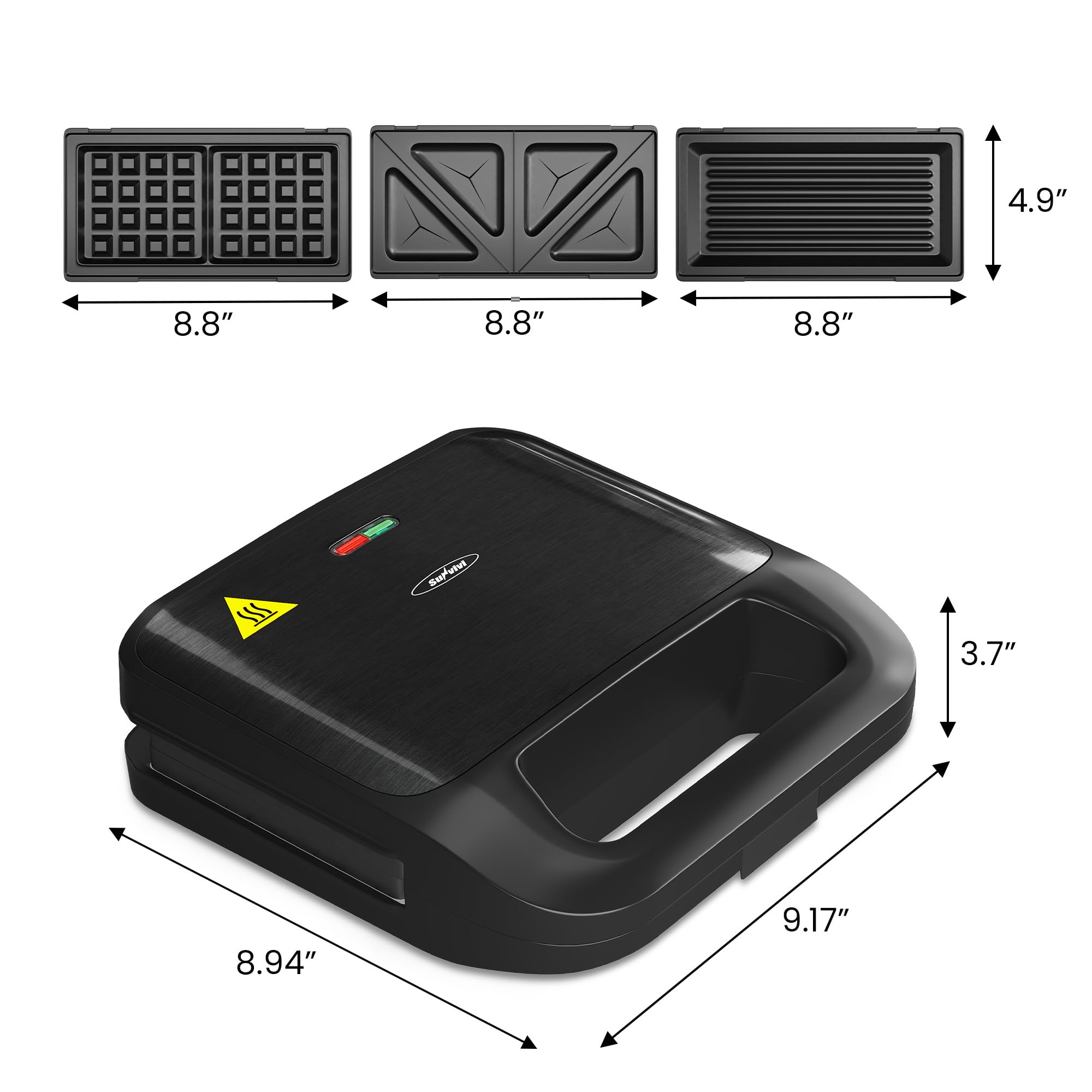 SUNVIVI indicator lights guide cooking from heating to ready.
