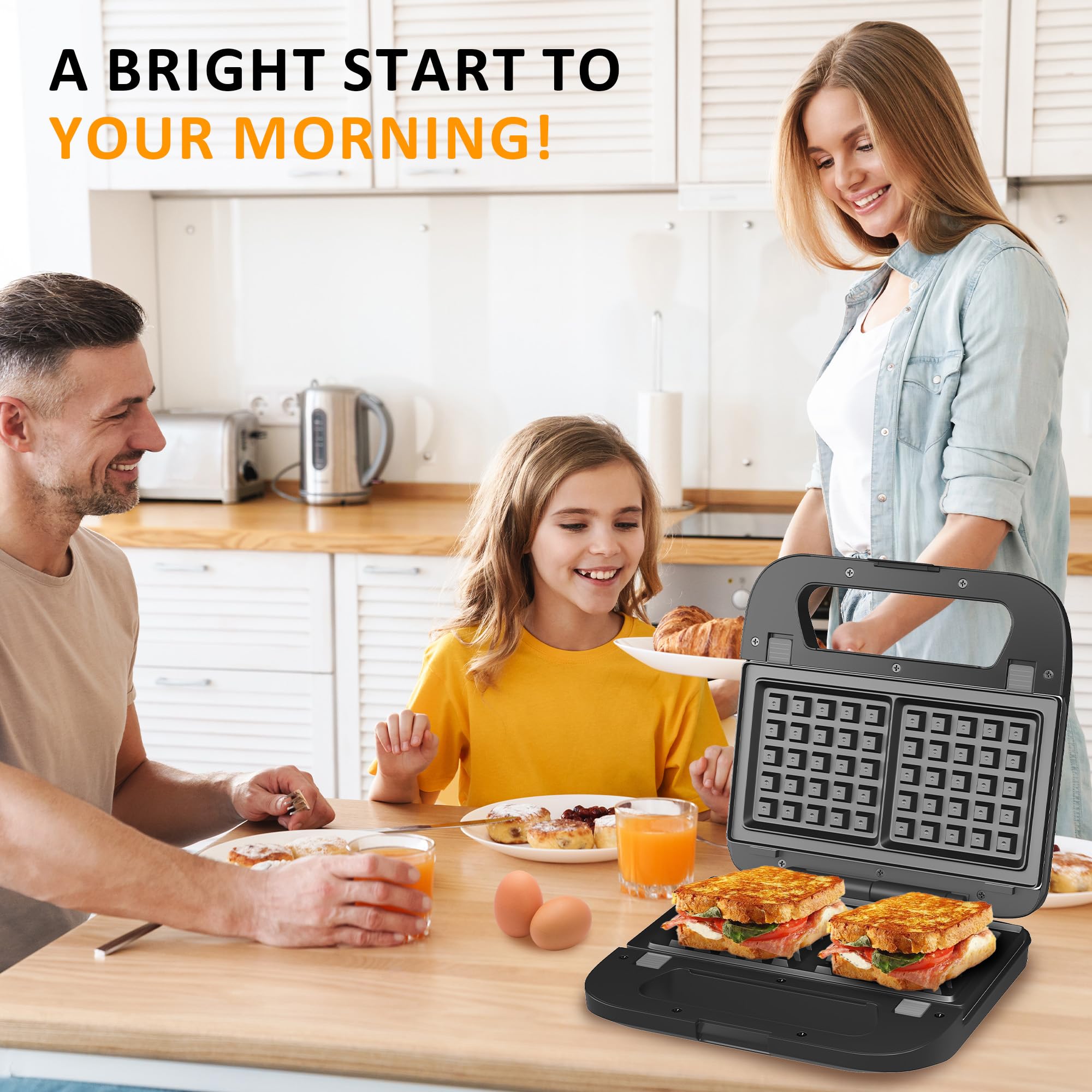 SUNVIVI non-stick plates release food effortlessly for quick cleanup.