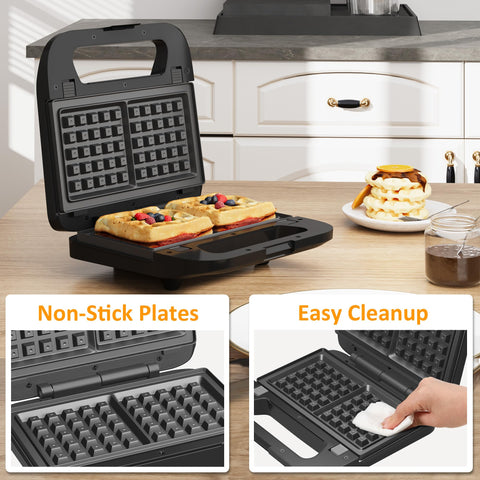 SUNVIVI sandwich maker removable plates enable simple cleaning and versatile meal options.