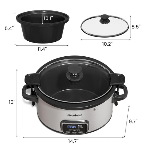 Sunvivi slow cooker serves 2-4 people for small families or gatherings.