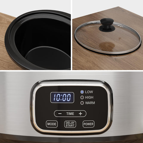 Sunvivi slow cooker timer countdown helps plan meals around your day.