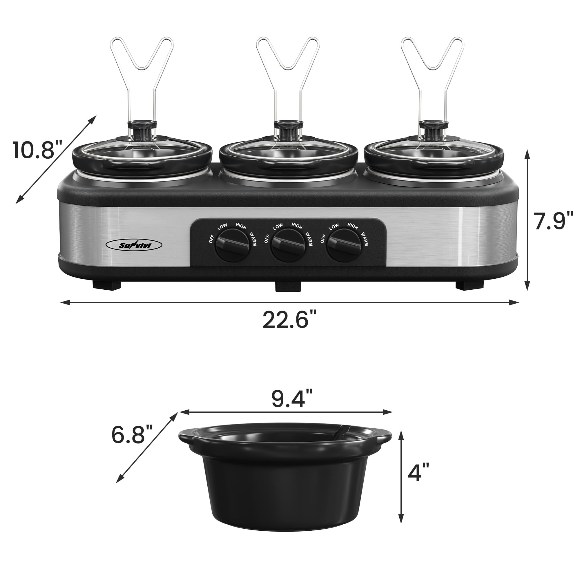 Sunvivi slow cooker warm setting maintains serving temperature