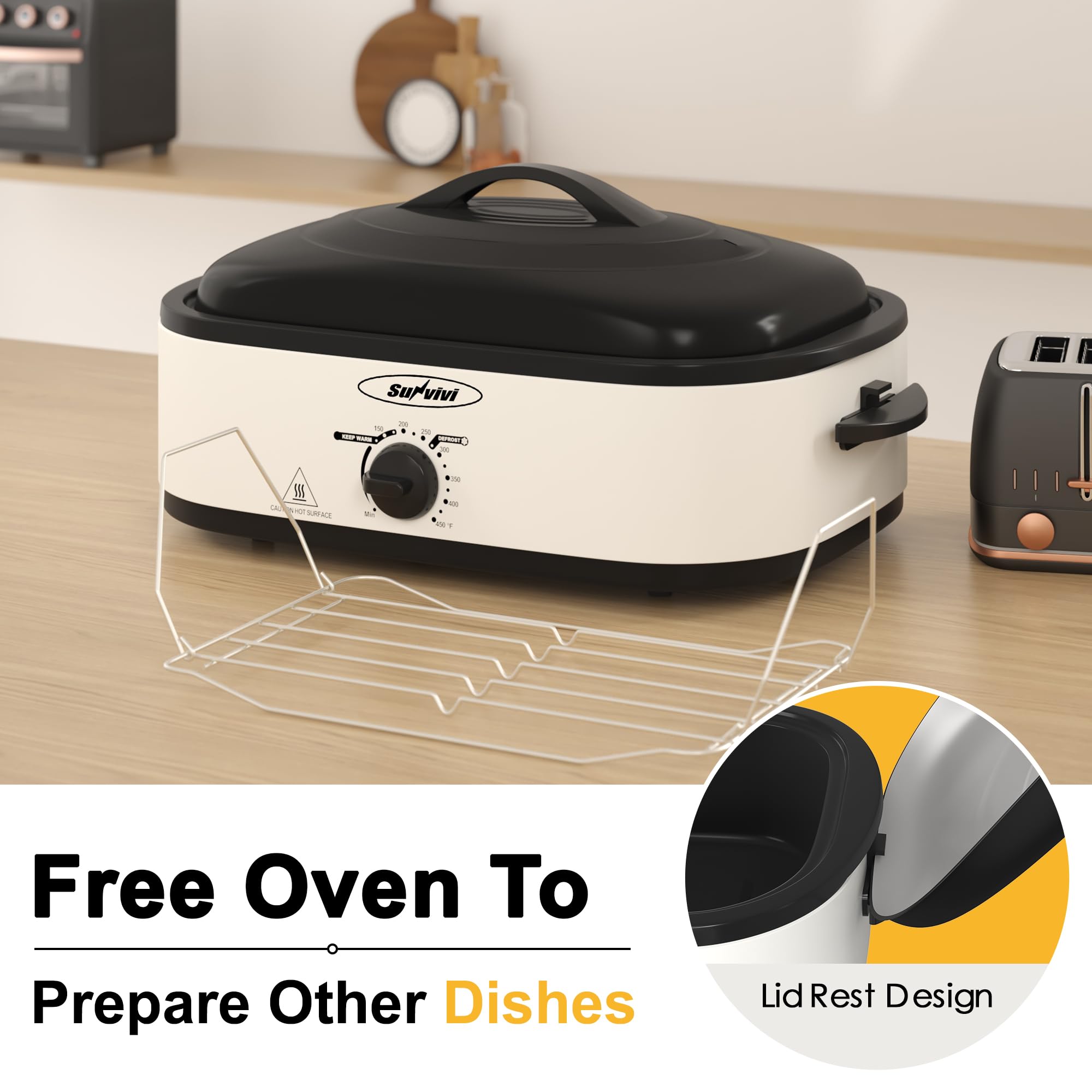 SUNVIVI roaster in stainless steel offers durable heat control.