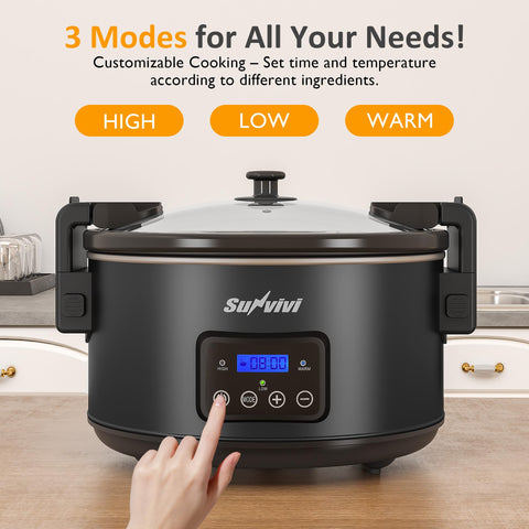 Sunvivi three-temperature settings for flexible cooking.